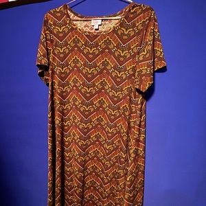 LuLaRoe green and brown dress like new no tags